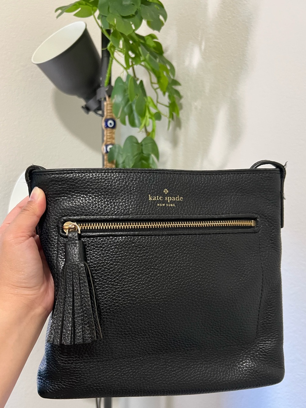 KATE SPADE Black Crossbody Bag with Tassels